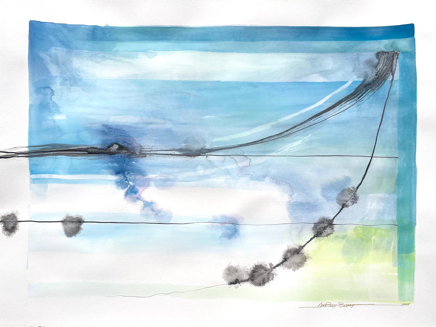 Atmospheres and Transmission, Paintings by Anne Scott Barrett "Blues on The Line"