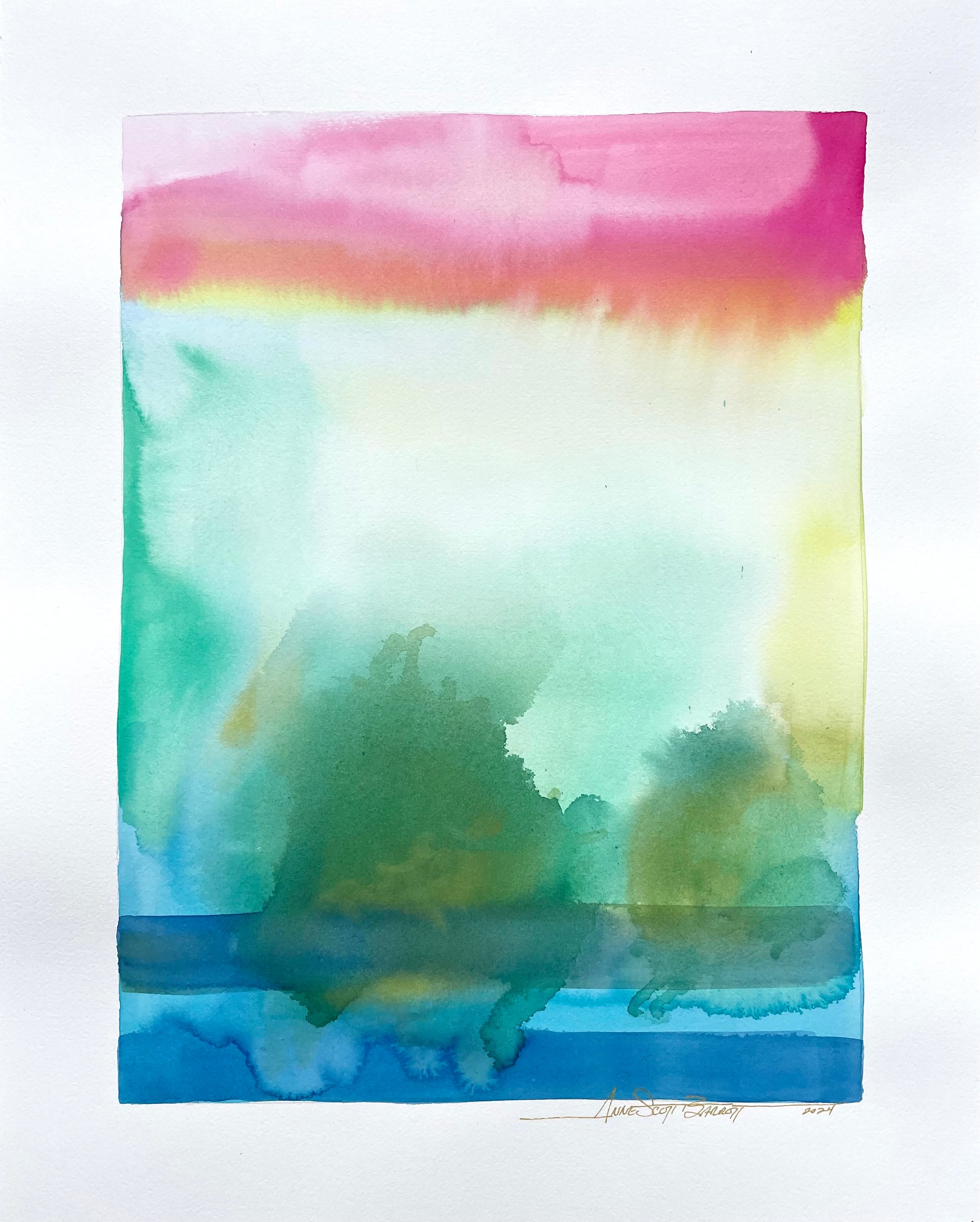 16x20 inch white paper with painted image